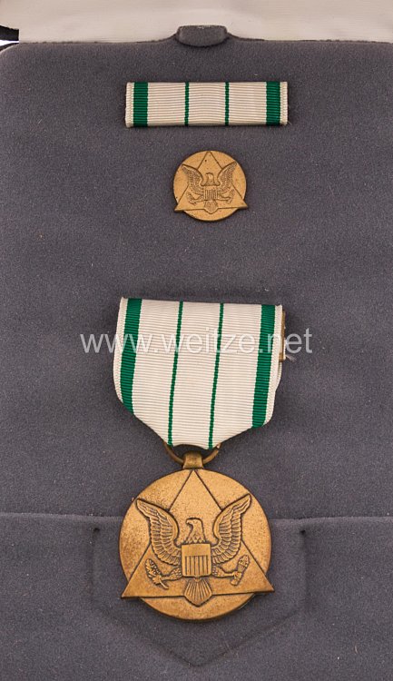 USA - Departement of the Army Commanders Award for Public Service Medal in Case with Lapel Pin and Ribbon Bar    Bild 2