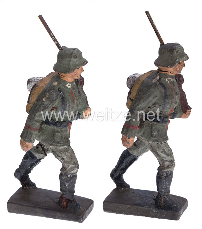 Lineol - Heer 2 Soldaten mit Tornister marschierend Bild 2