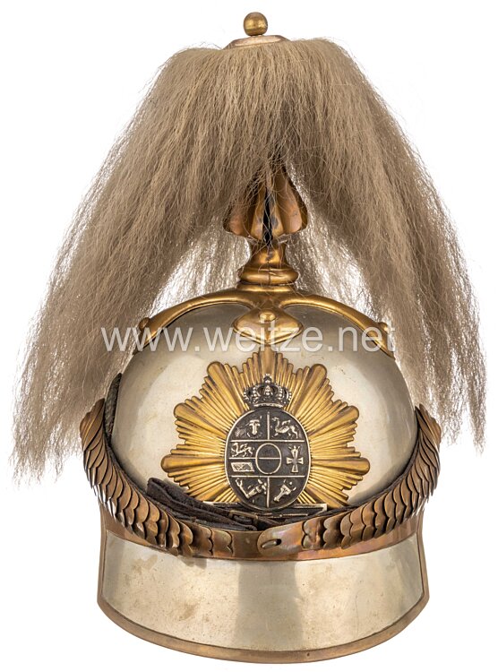 Mecklenburg-Schwerin Helm Modell 1855/60 für Offiziere Dragoner zur Parade Bild 2