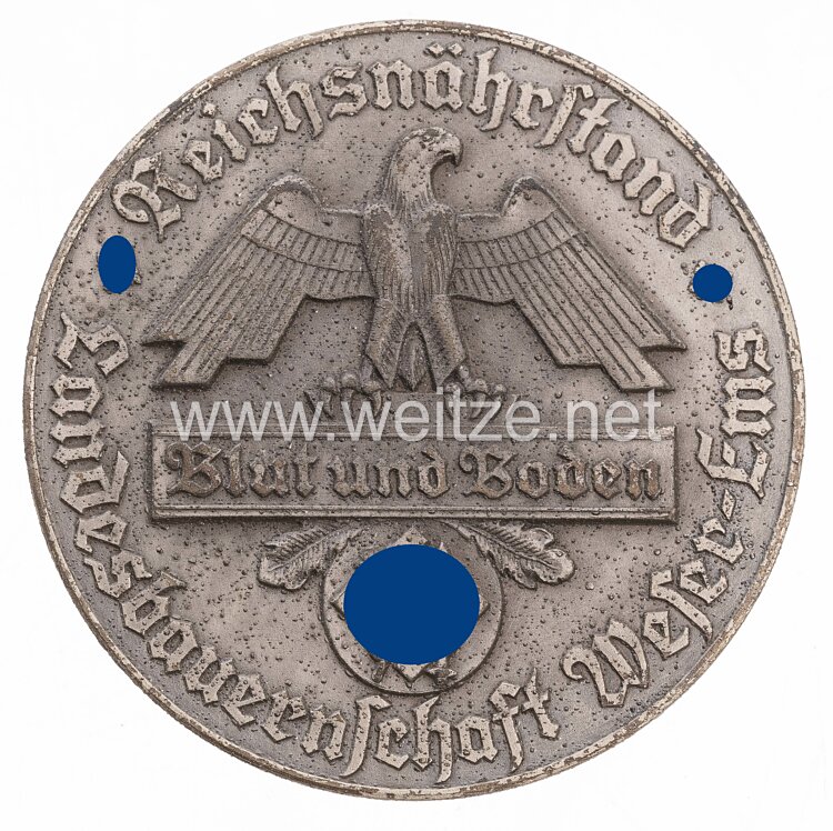 Reichsnährstand Landesbauernschaft Weser-Ems - große nichttragbare Auszeichnungsmedaille in Silber für Tierzucht Bild 2