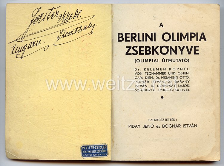 XI. Olympischen Spiele 1936 Berlin - Merkbuch für Sportler der ungarischen Mannschaft oder Besucher aus Ungarn Bild 2
