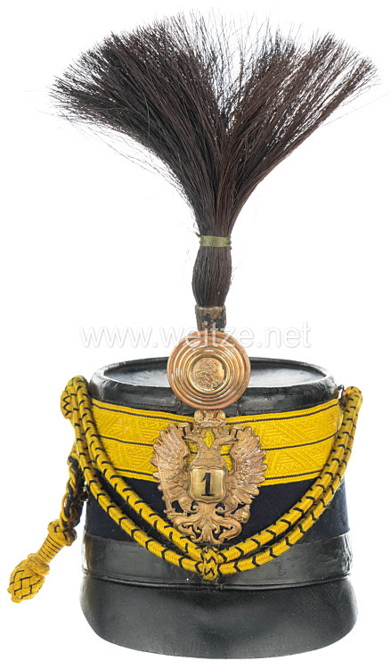 Österreich/K.u.K-Monarchie Tschako für einen Wachtmeister im Husarenregiment „Kaiser“ Nr. 1 Bild 2