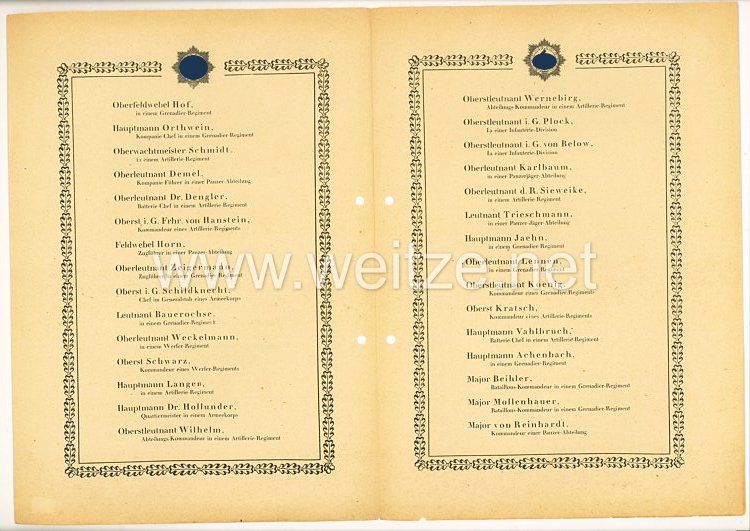 Verleihungsliste für das Deutsche Kreuz in Gold - Februar 1943 Bild 2