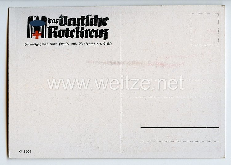 Deutsches Rotes Kreuz ( DRK ) - farbige Propaganda-Postkarte - 