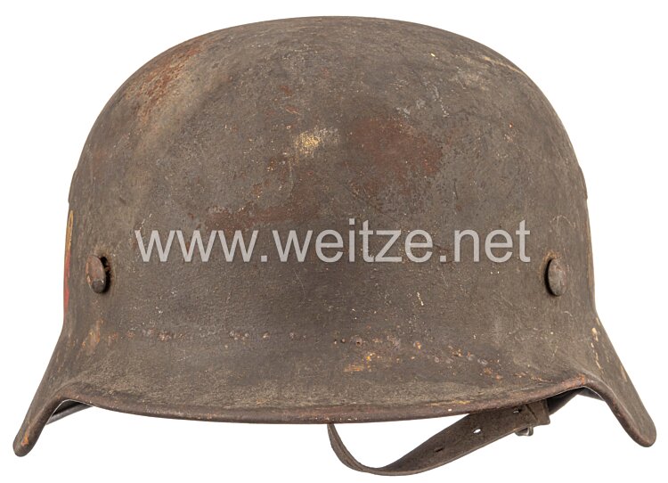 Wehrmacht Heer Stahlhelm M 40 mit beiden Emblemen Bild 2