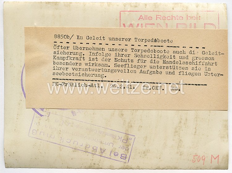 Kriegsmarine Pressefoto, Im Geleit unserer Torpedoboote 26.2.1941 Bild 2