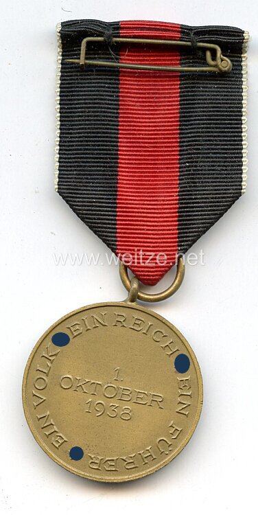 Medaille zur Erinnerung an den 1. Oktober 1938 (Anschluss Sudetenland) Bild 2