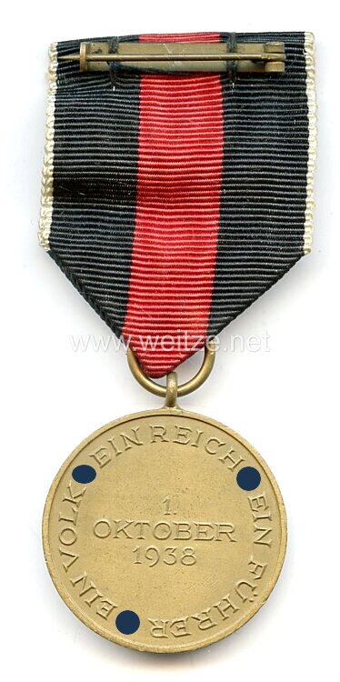 Medaille zur Erinnerung an den 1. Oktober 1938 (Anschluss Sudetenland) Bild 2