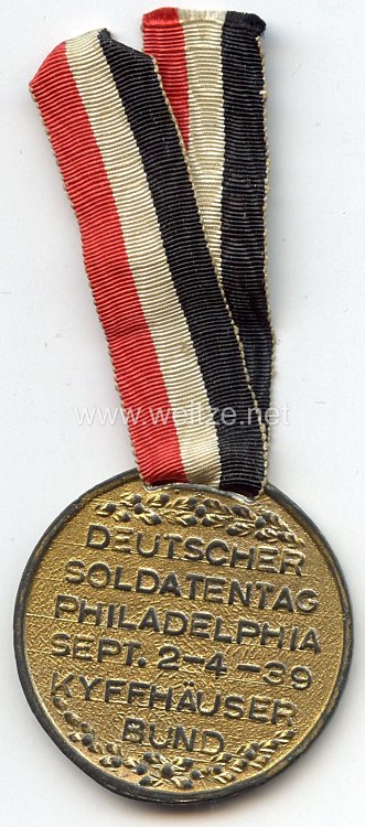 III. Reich - Kyffhäuserbund in den USA - tragbare Erinnerungsmedaille 
