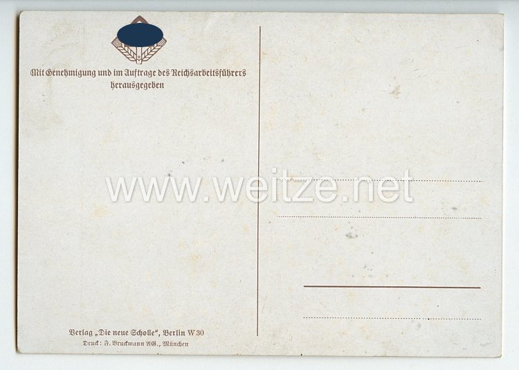 III. Reich / RAD - farbige Propaganda-Postkarte - 