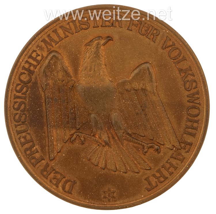 Preußen Ministerium für Volkswohlfahrt - Staatspreismedaille für Verdienste um die Volksgesundheit 1929 Bild 2
