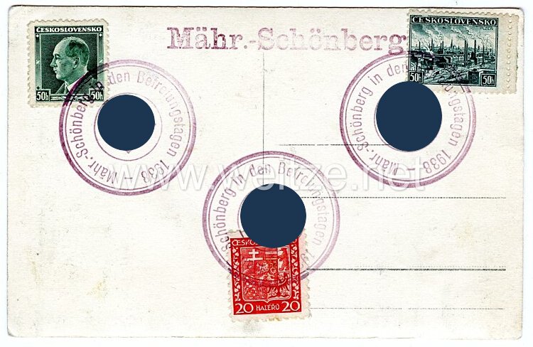 III. Reich - Propaganda-Postkarte mit Hakenkreuz als aufgehende Sonne - 