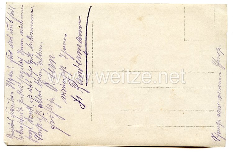 Deutsches Reich 1. Weltkrieg Fotopostkarte improvisierter Bunker, davor Soldat und Offizier Bild 2