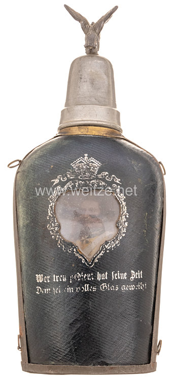 Preußen Reservistenflasche für einen Soldaten im Garde-Kürassier-Regiment Bild 2