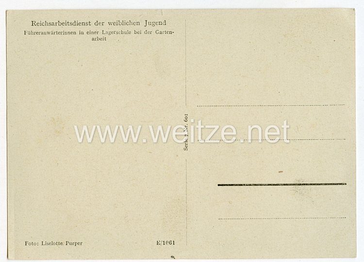 Reichsarbeitsdienst ( RAD ) - Propaganda-Postkarte 