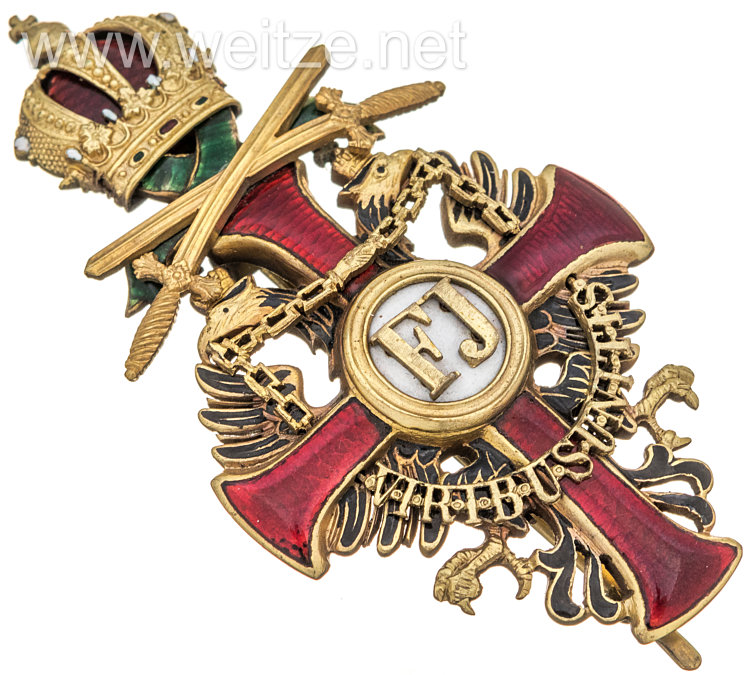 Österreich K.u.K. Monarchie Franz-Joseph Orden Offizierskreuz mit Kriegsdekoration und Schwertern Bild 2