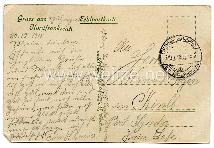 Preußen 1. Weltkrieg Fotopostkarte 
