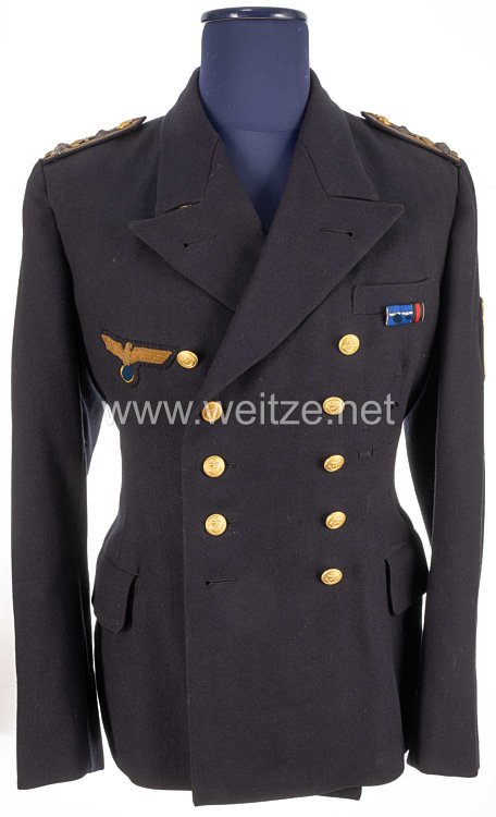 Kriegsmarine dunkelblaues Jackett für einen Stabsobermaschinist und Narvik - Veteran  Bild 2