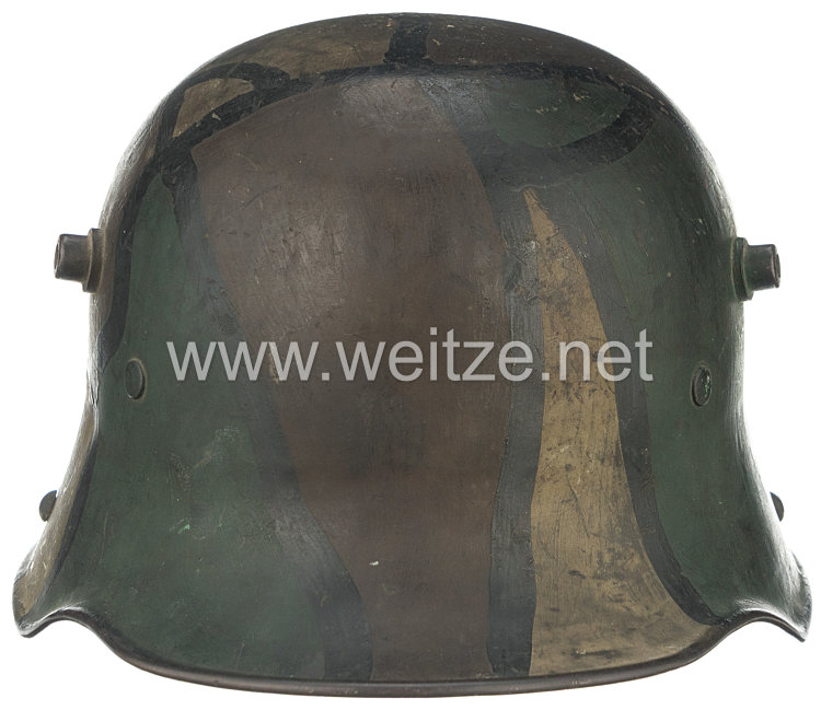Deutsches Reich 1. Weltkrieg Stahlhelm M 1916 in Mimikri-Tarnanstrich für den Soldaten 
