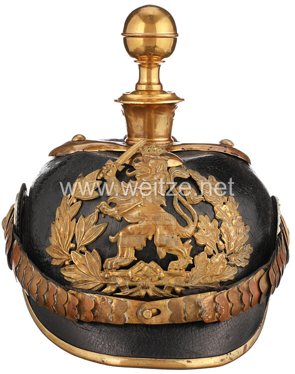 Hessen Pickelhaube für einen Wachtmeister im 2. Großherzoglich-Hessischem Feldartillerie-Regiment Nr. 25 Bild 2