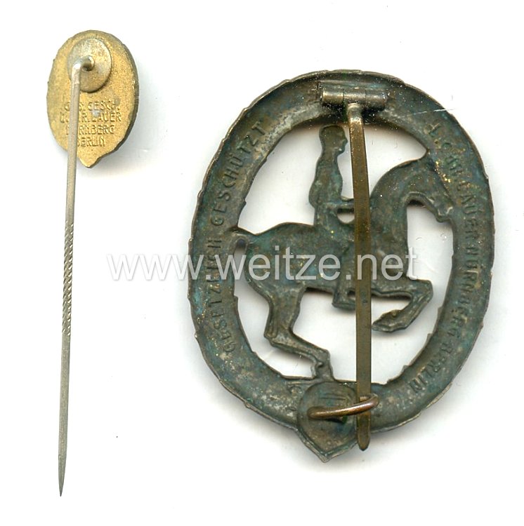 Deutsches Reiterabzeichen Klasse 3 in Bronze mit Miniatur Bild 2