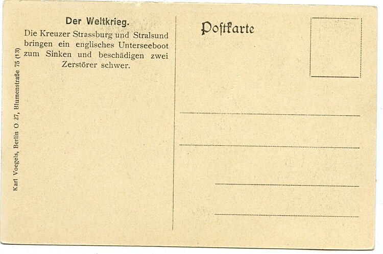 U-Boot-Waffe 1. Weltkrieg - Propaganda-Postkarte 