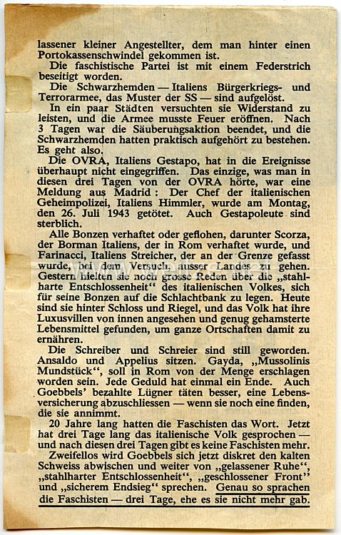 2. Weltkrieg Propagandaflugblatt - 