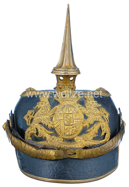 Bayern Pickelhaube für einen Offizier in den Chevaulegers-Regimentern 1, 3, 5, und 7 oder der bayerischen Feld-Artillerie- und Train-Regimenter Bild 2