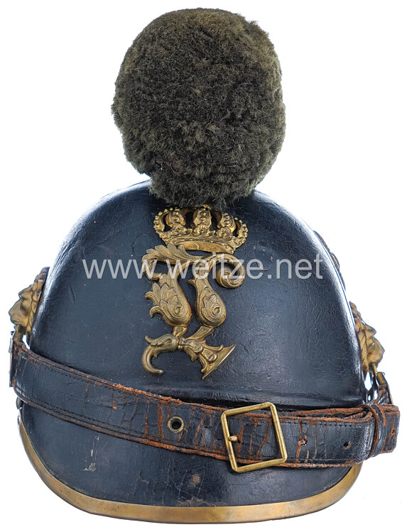 Bayern Raupenhelm Modell 1868 für Mannschaften im 14. Infanterie-Regiment Hartmann aus der Zeit des Deutsch-Französischen Krieges Bild 2