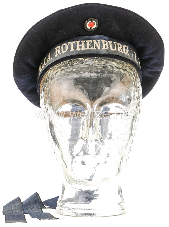 Marine-Jugend dunkelblaue Tellermütze für einen Jungen der Abteilung Rothenburg ob der Tauber Bild 2