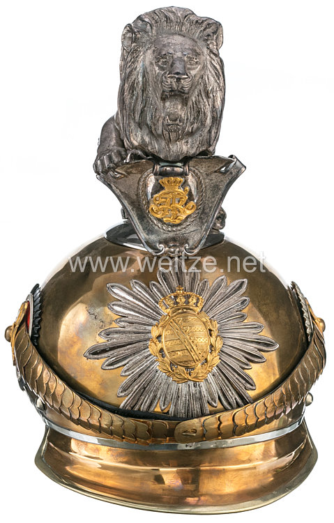 Sachsen Helm für Offiziere im Garde-Reiter-Regiment Bild 2