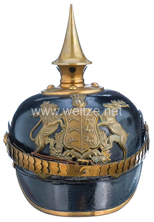 Württemberg Pickelhaube für einen Feldwebel der Infanterie Bild 2